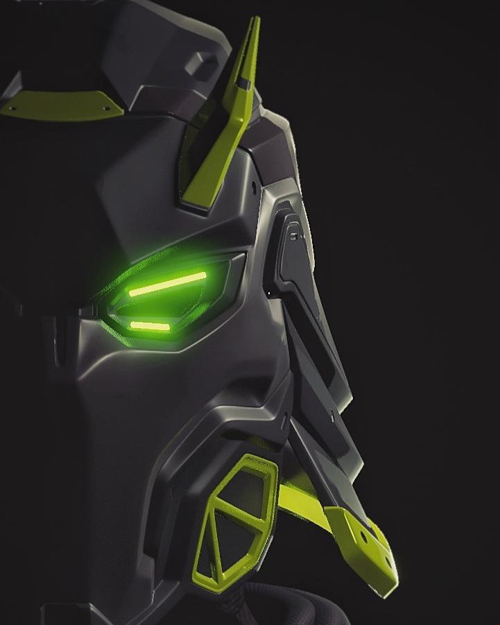 Cyber Samurai RGB LED Mask