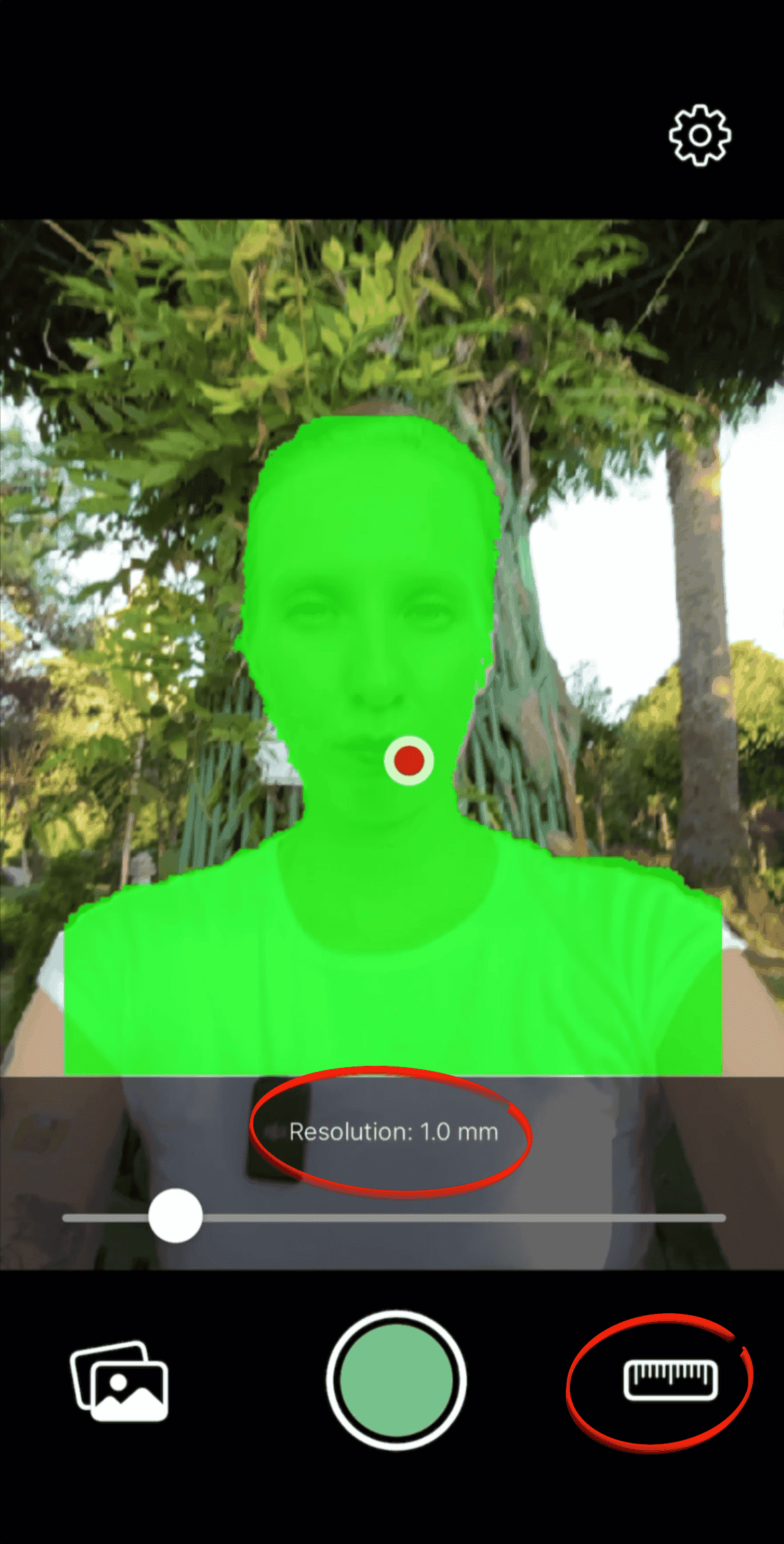 Set the resolution to 1 mm