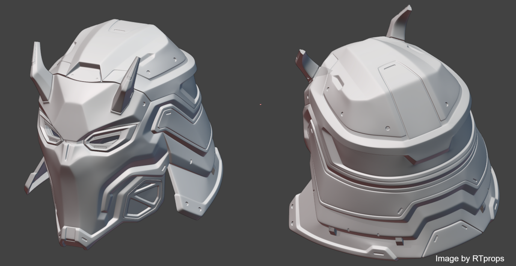 CYBER SAMURAI helmet by RTprops | Production Ready 3D-Model