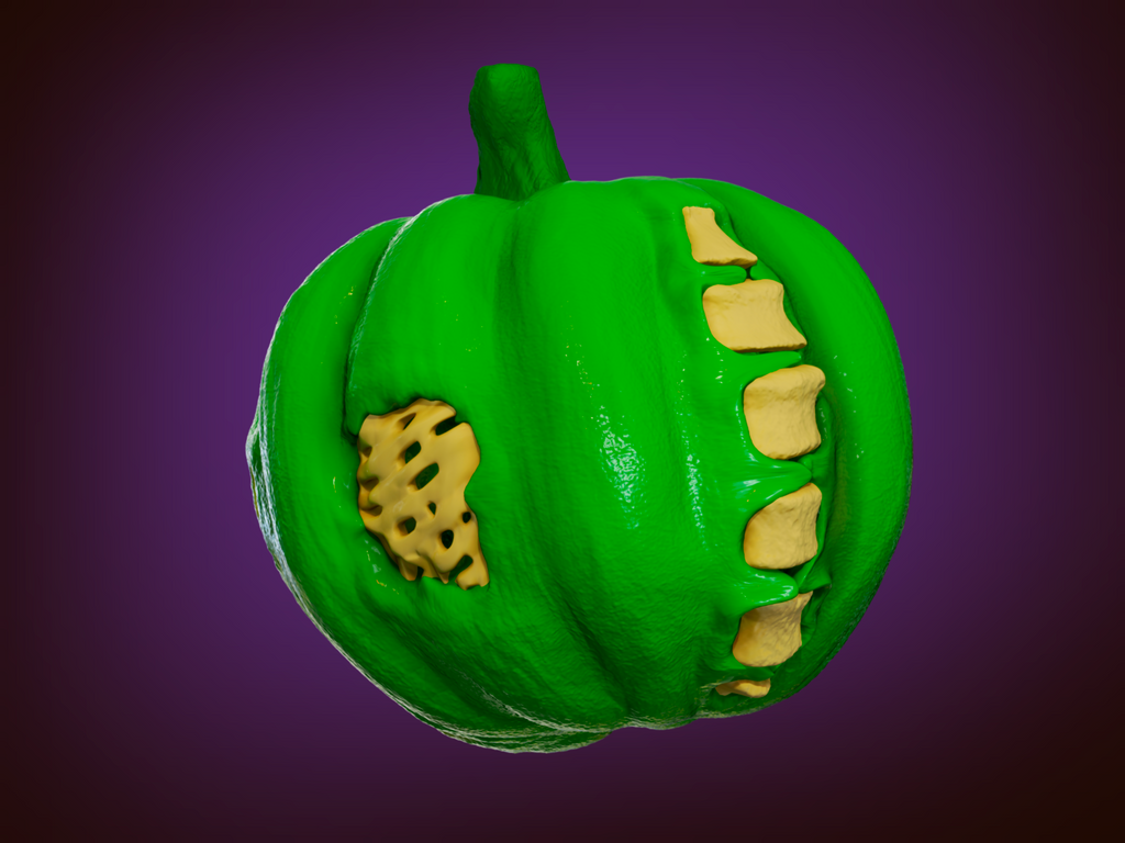 3D-Model Zombie-Pumpkin | 3D-printing 3D-design | Disgusting Halloween figurnes
