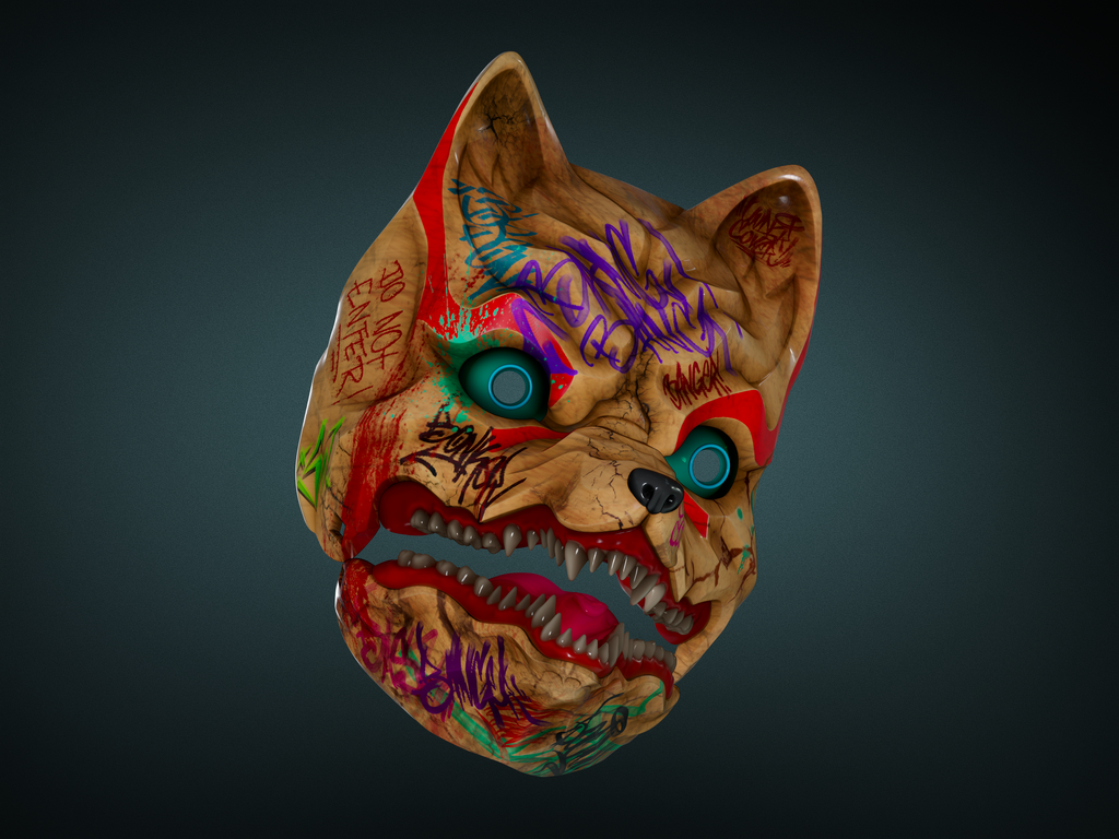 Japanese Kitsunee mask by SecondNature Workshop | Production Ready 3D-Model