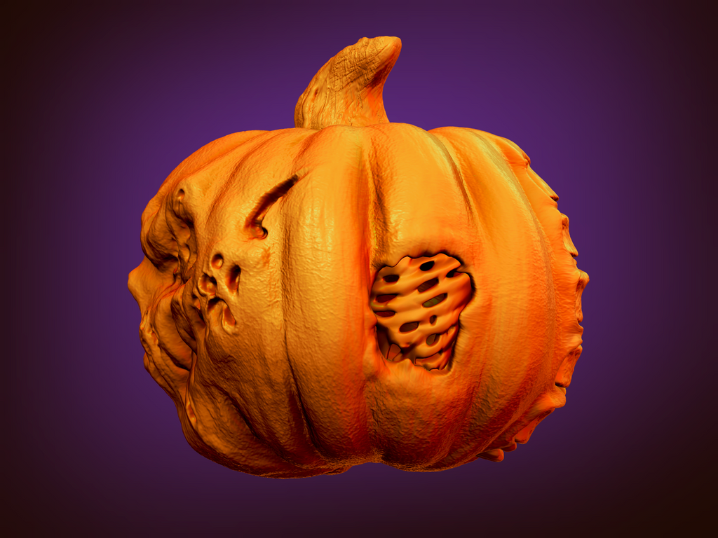 3D-Model Zombie-Pumpkin | 3D-printing 3D-design | Disgusting Halloween figurnes