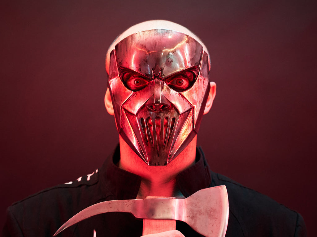 Mick #7 WANYK Chrome Plastic Mask | We Are Not Your Kind Album | Punisher Mask Chrome Rusted