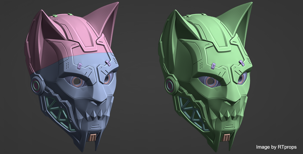 CYBER CAT mask by RTprops | Production Ready 3D-Model