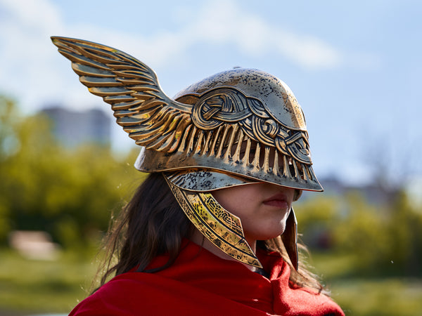 Malenia Blade of Miquella Bronze Сhrome helmet | Elden Ring | Viking Valkiria helmet