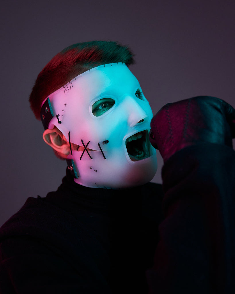 Corey #8 WANYK Silicone mask | White Version with Stitching | We Are Not Your Kind album